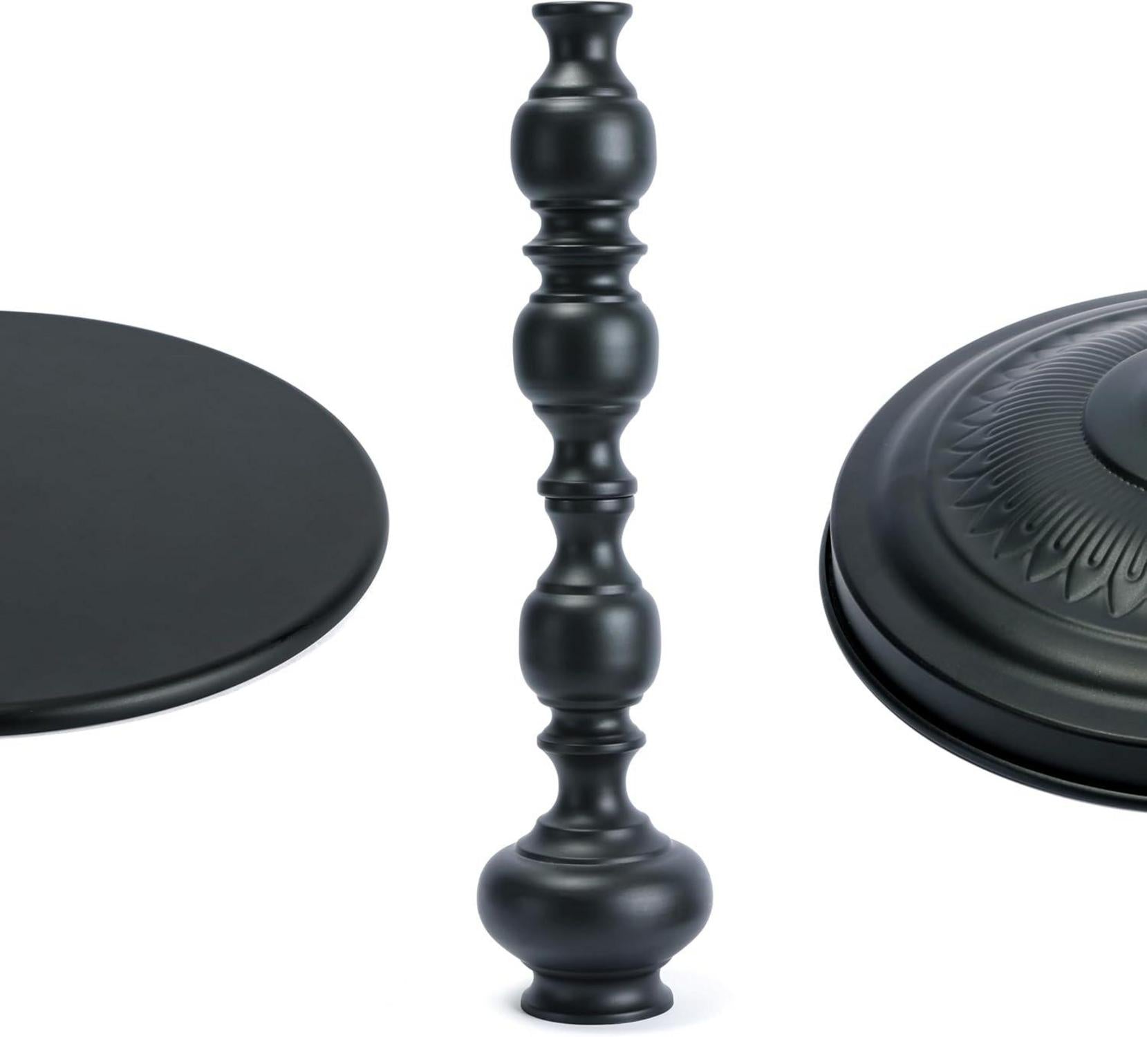 Runder Couchtisch Schwarz Metall 2er Set Vintage Beistelltisch