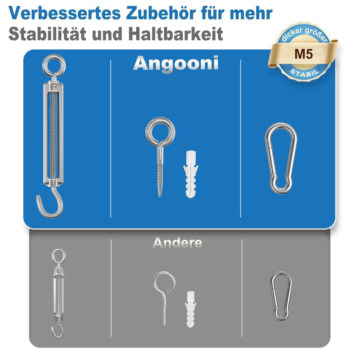 Stahlseil Set 35m mit Spannern & Haken für Rankhilfe, Wäscheleine, Sonnensegel