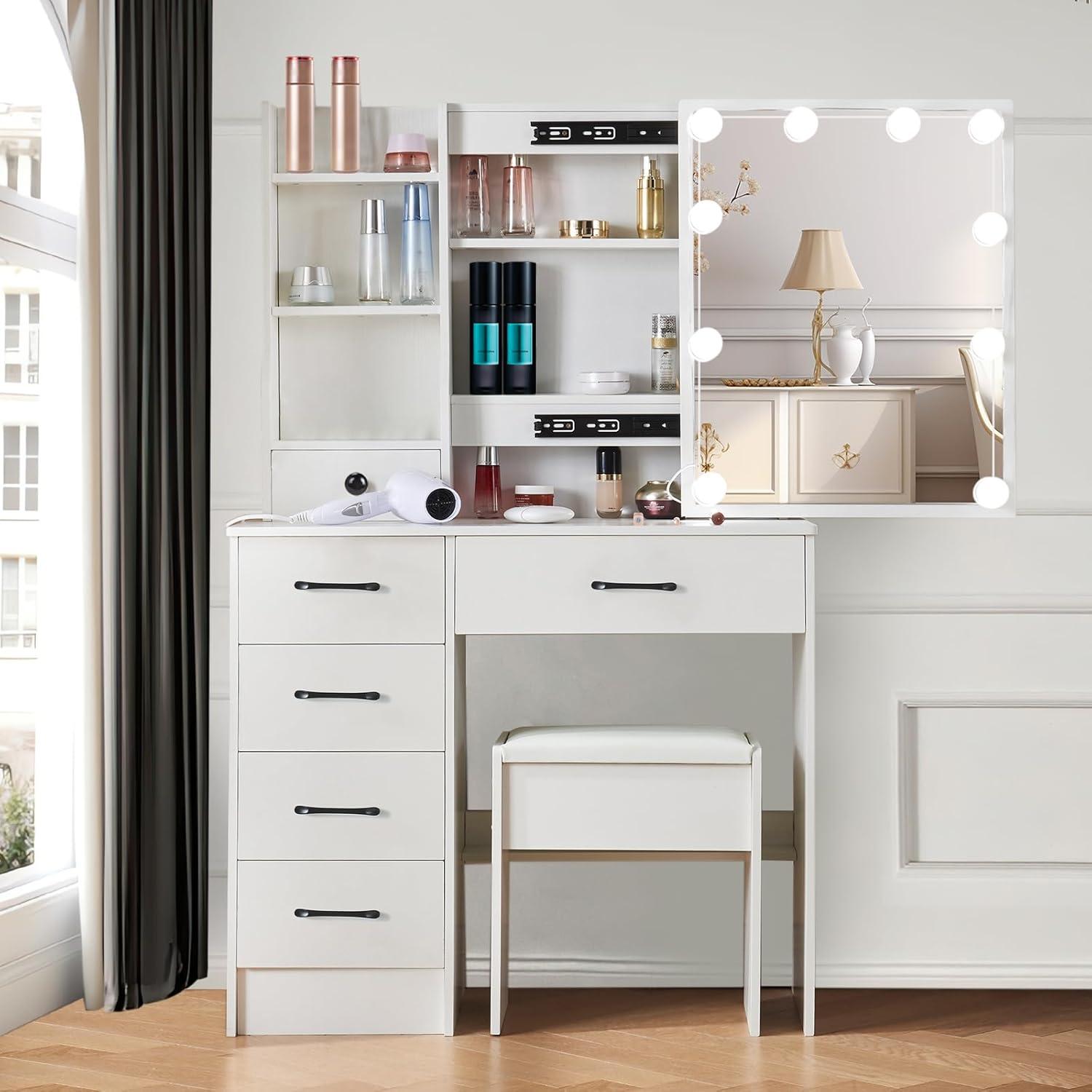 Schminktisch LED-Beleuchtung Spiegel Make-up Kosmetiktisch 3 Farben