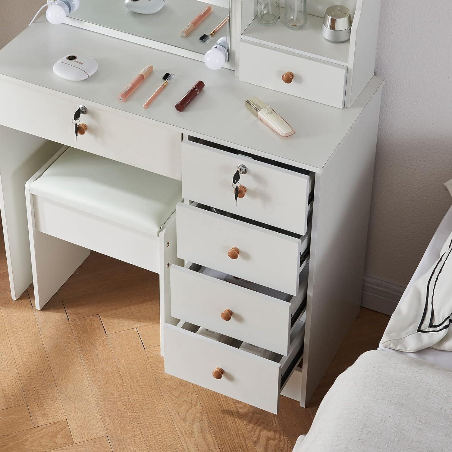 Schminktisch LED Spiegel Frisiertisch Make-up Kosmetiktisch 3 Farben