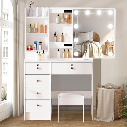 Schminktisch LED-Beleuchtung Spiegel Make-up Kosmetiktisch 3 Farben