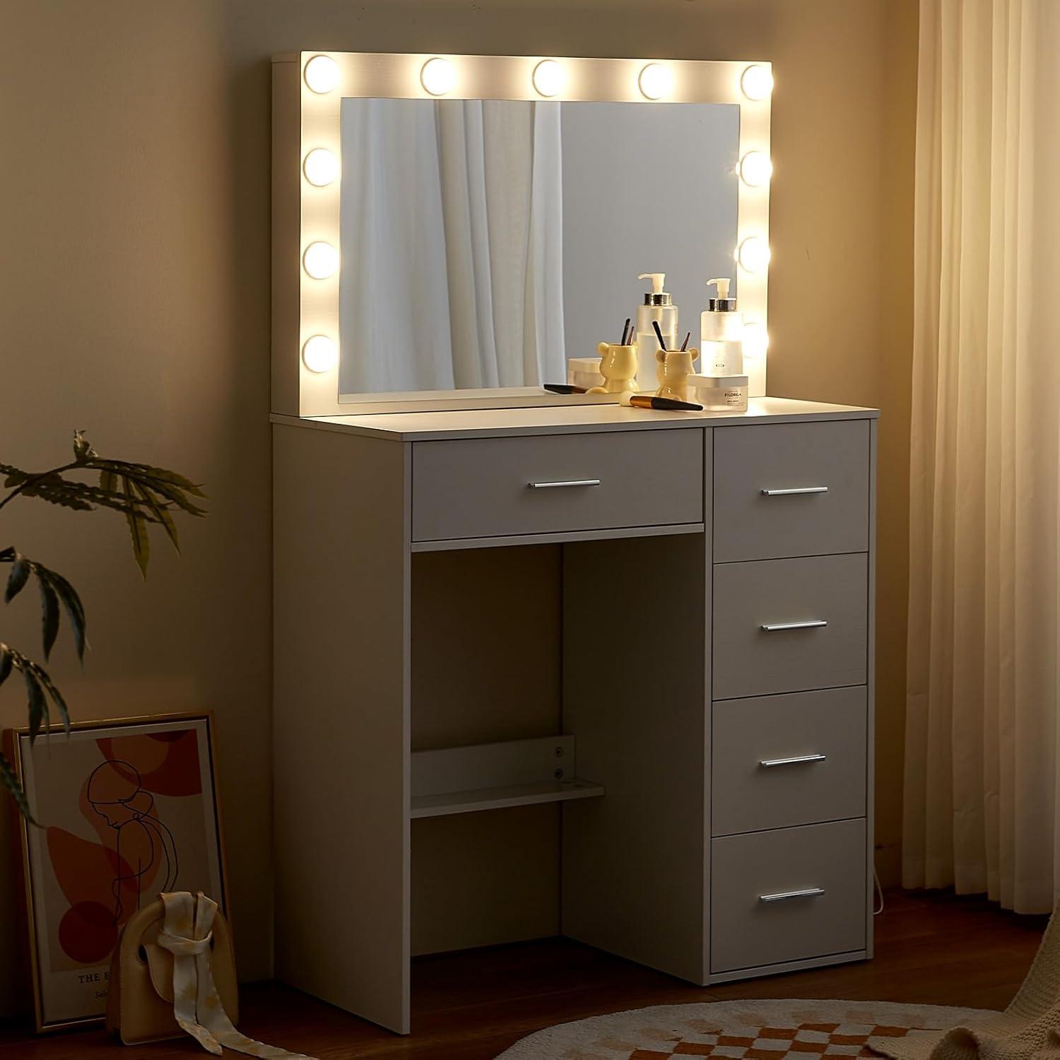 Schminktisch LED-Beleuchtung Frisiertisch Make-up 3 Farben Helligkeit