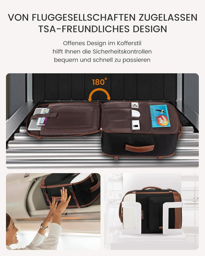 Großer Reiserucksack Handgepäck Flugzeug 40L Damen 17,3 Zoll