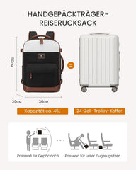 Großer Reise-Rucksack mit Laptopfach für Damen, Handgepäck geeignet
