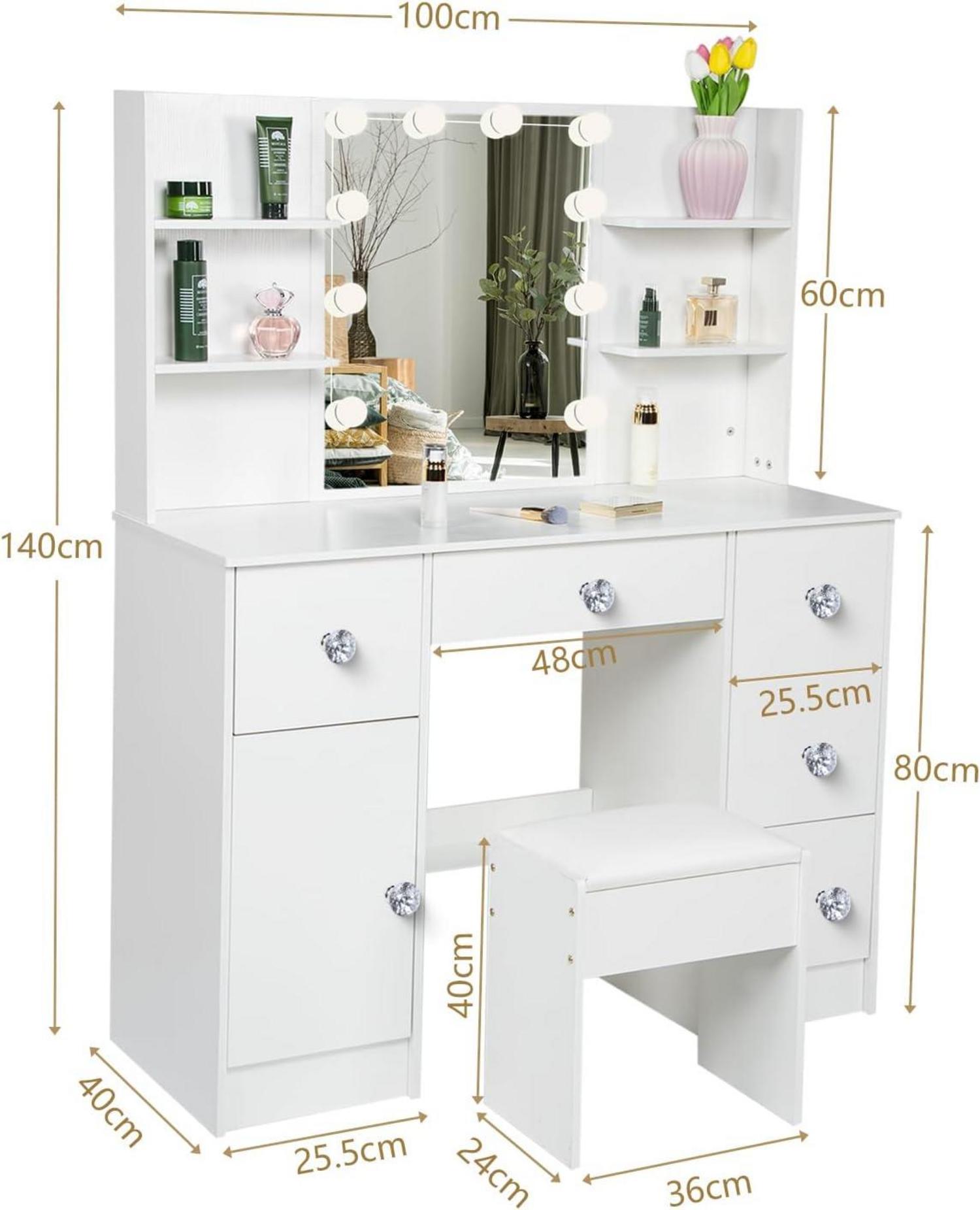 Schminktisch LED-Beleuchtung Spiegel Make-up Kosmetiktisch 3 Farben