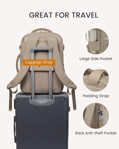 Handgepäck Rucksack 20L Damen Reiserucksack Ryanair, Beige Khaki