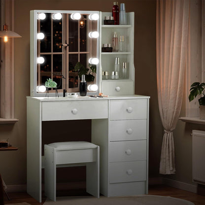 Schminktisch LED-Beleuchtung Spiegel Make-up Kosmetiktisch Helligkeit