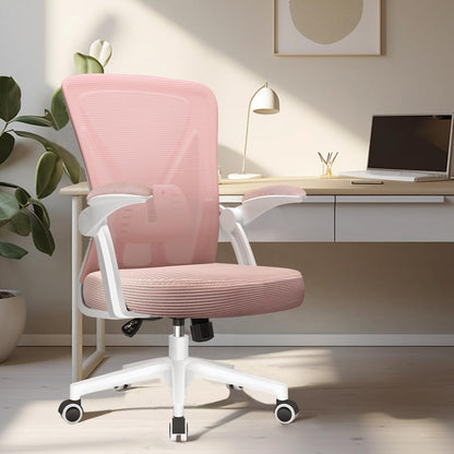Ergonomischer Bürostuhl mit Lendenwirbelstütze, Schwarz