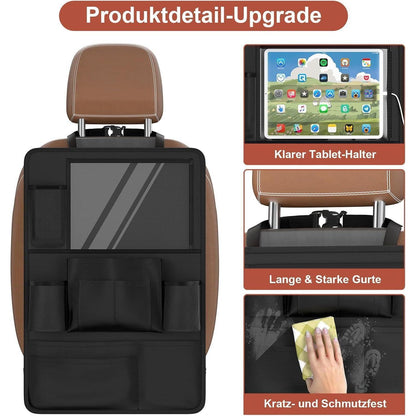 Autositz Organizer mit Tablet-Fach & 10 Taschen – Schwarz