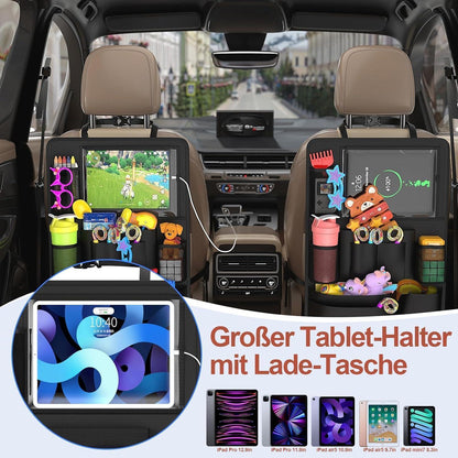 Autositz Organizer mit Tablet-Fach & 10 Taschen – Schwarz