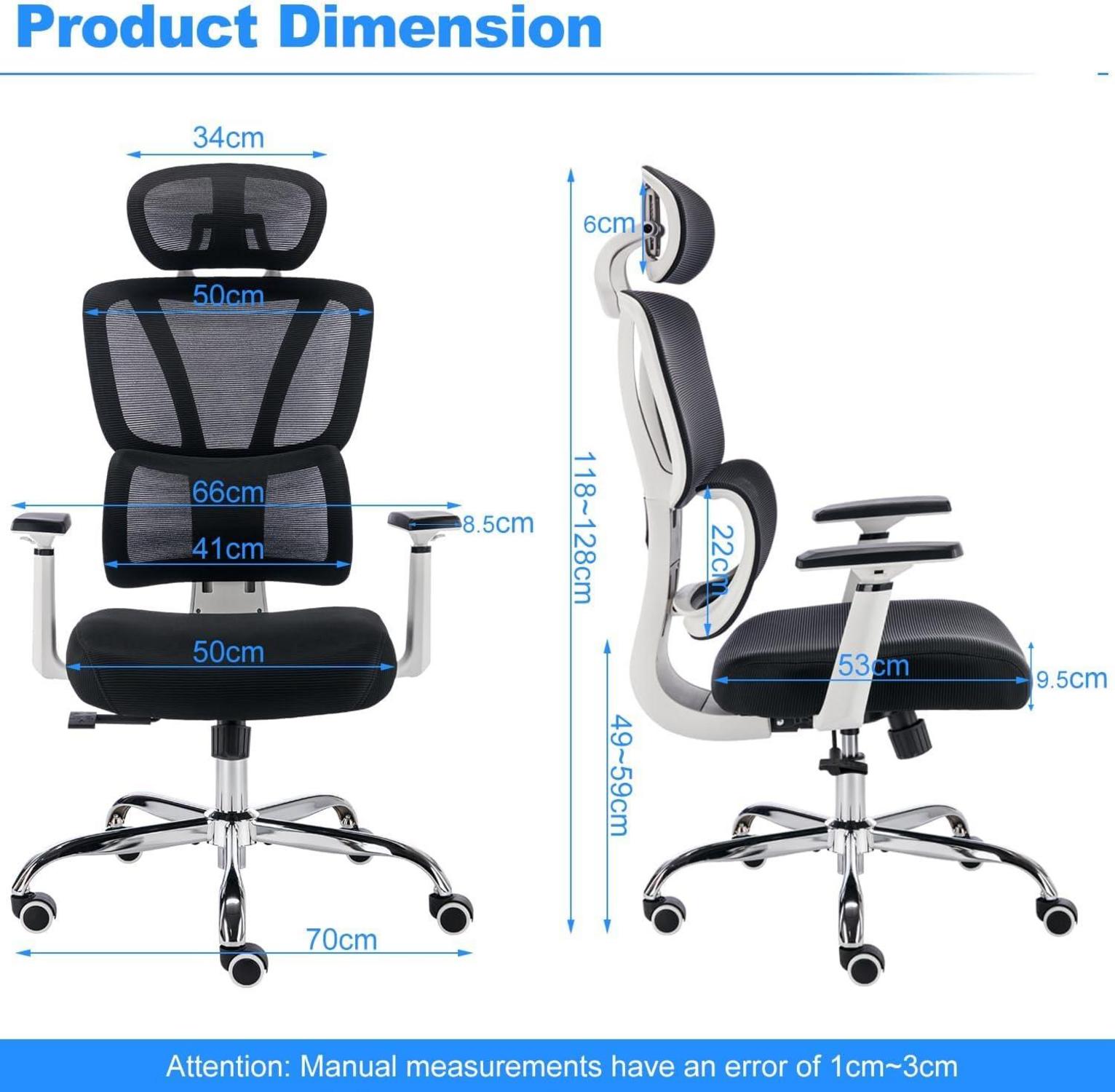 Ergonomischer Bürostuhl 200KG, verstellbare