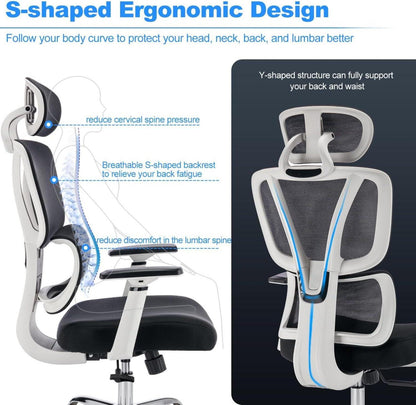 Ergonomischer Bürostuhl mit Wippfunktion und Lendenwirbelstütze