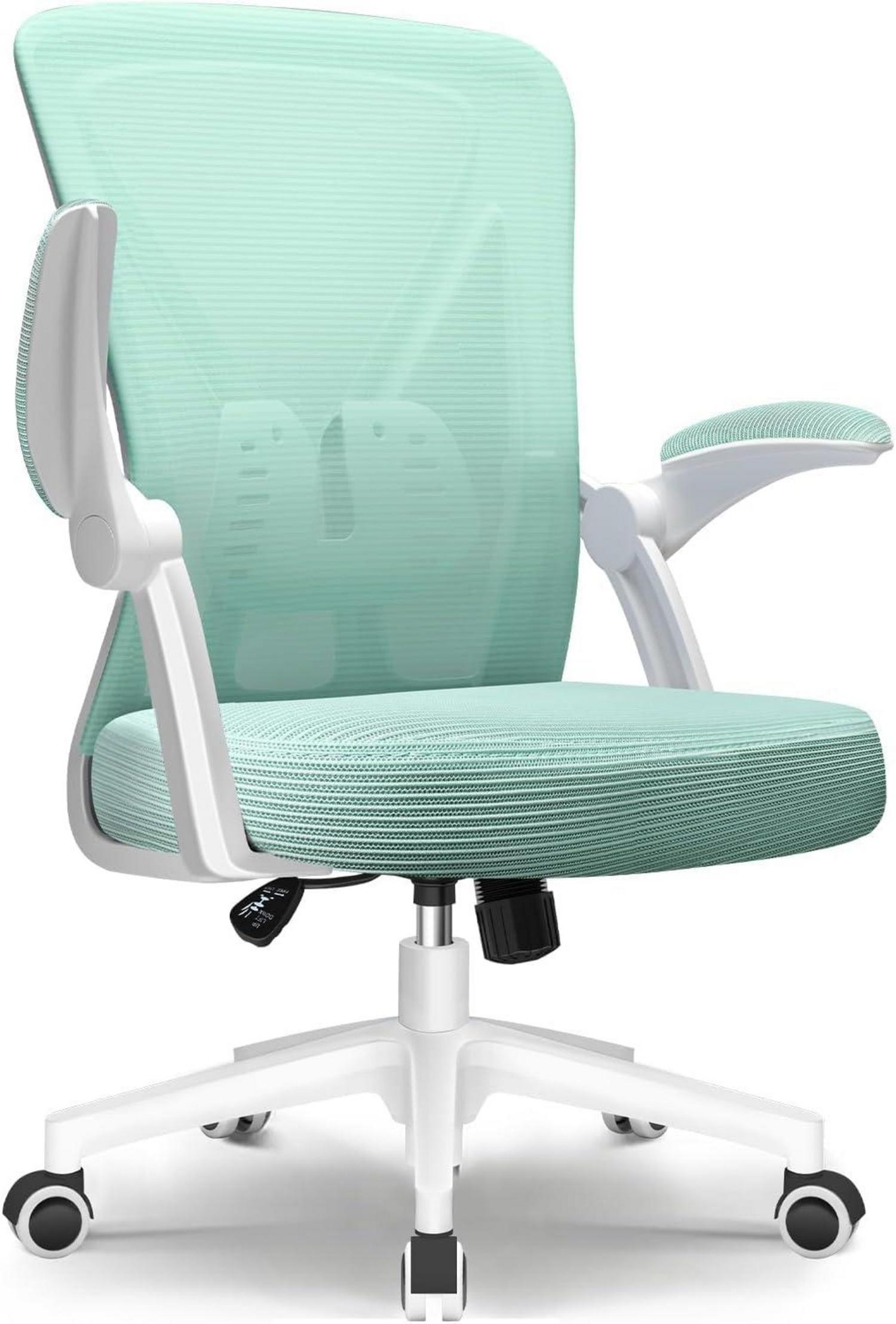 Ergonomischer Bürostuhl mit klappbaren Armlehnen & Lendenwirbelstütze
