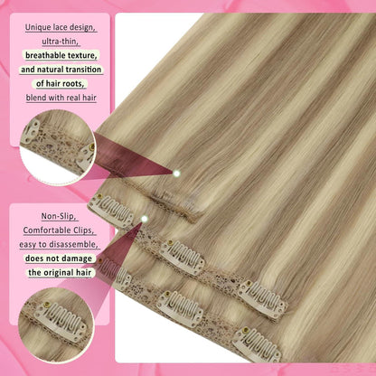 Echthaar Clip-in Extensions Blond 55 cm – 120g