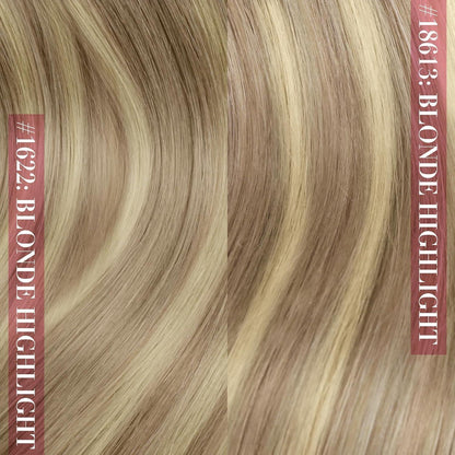 Clip-in Haarverlängerung Echthaar 45cm Goldblond/Mittelblond