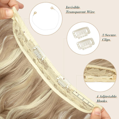 Haarverlängerung gewellt, dreckiges Blond, 40cm