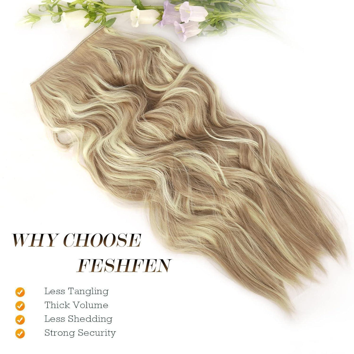 Haarverlängerung gewellt, dreckiges Blond, 40cm