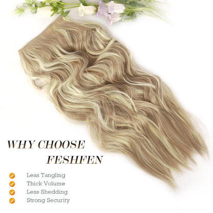 Haarverlängerung gewellt, dreckiges Blond, 40cm