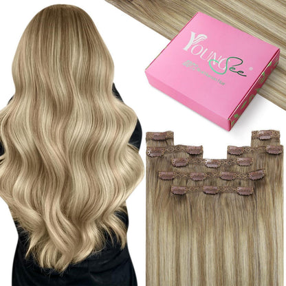 Clip-in Echthaar Extensions Ombre 50cm – Volumenspendend & Vielseitig
