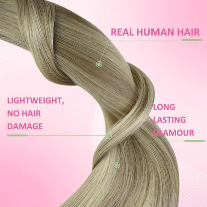 Echthaar Tape Extensions Blond 55cm – Aschblond Ombre
