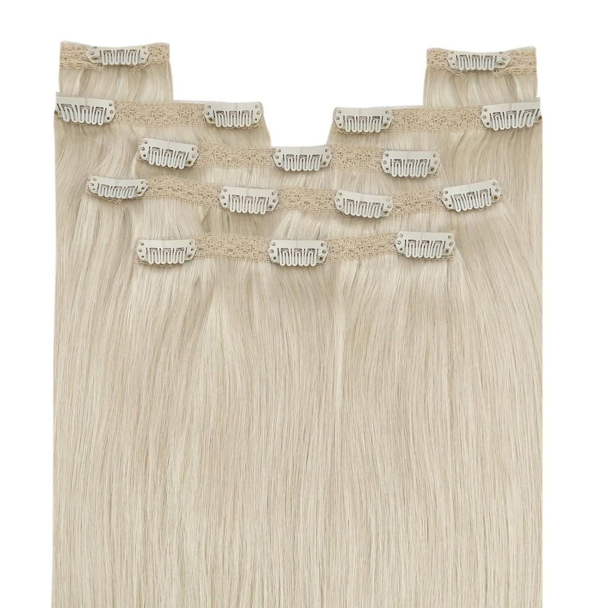 Echthaar Clip-in Extensions Platinblond 55cm