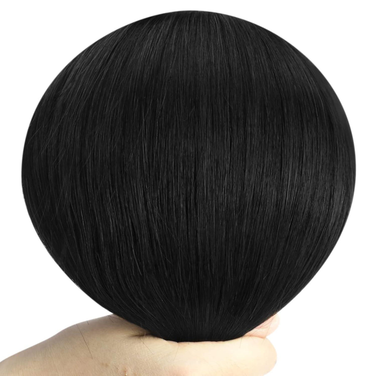 Echthaar Clip-Ins Schwarz 45cm - 120g, Glatt & Voluminös