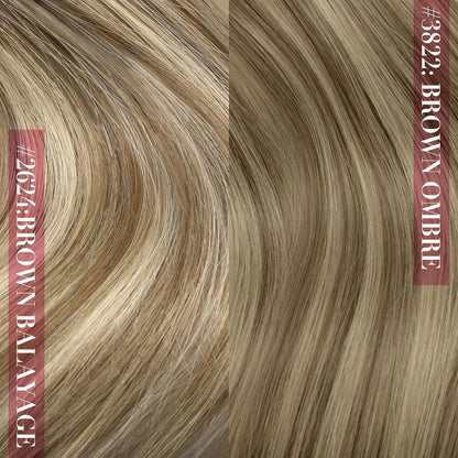 Clip-in Echthaar Extensions Braun Balayage Blond 50cm