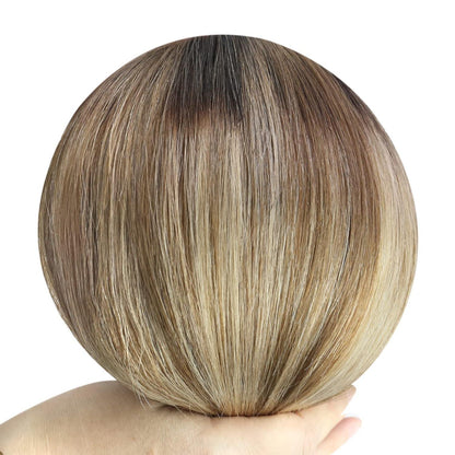 Clip-in Echthaar Extensions Braun Balayage Blond 50cm