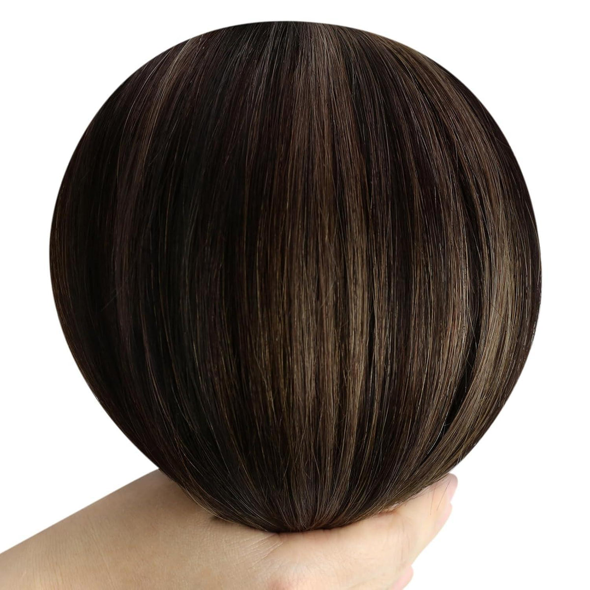 Clip-in Echthaar Extensions Ombre Dunkelbraun 55cm