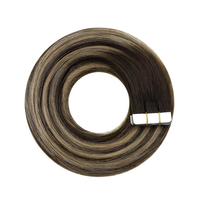 Tape Extensions Braun Blond 50 cm Echthaar Ombre