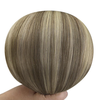 Clip-in Echthaarverlängerung Braun Balayage Blond 40cm