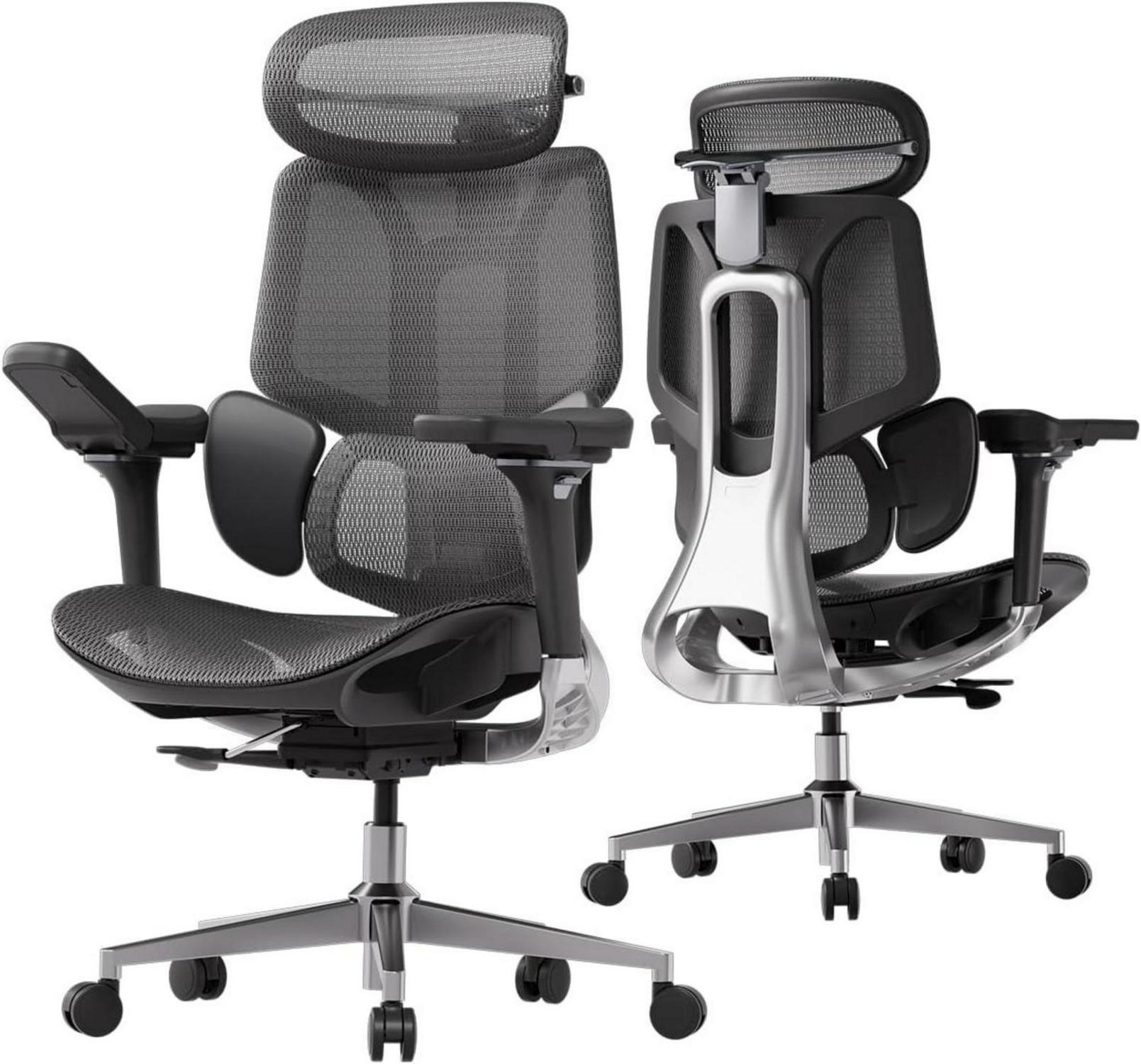 Ergonomischer Bürostuhl mit dynamischer Lendenwirbelstütze und