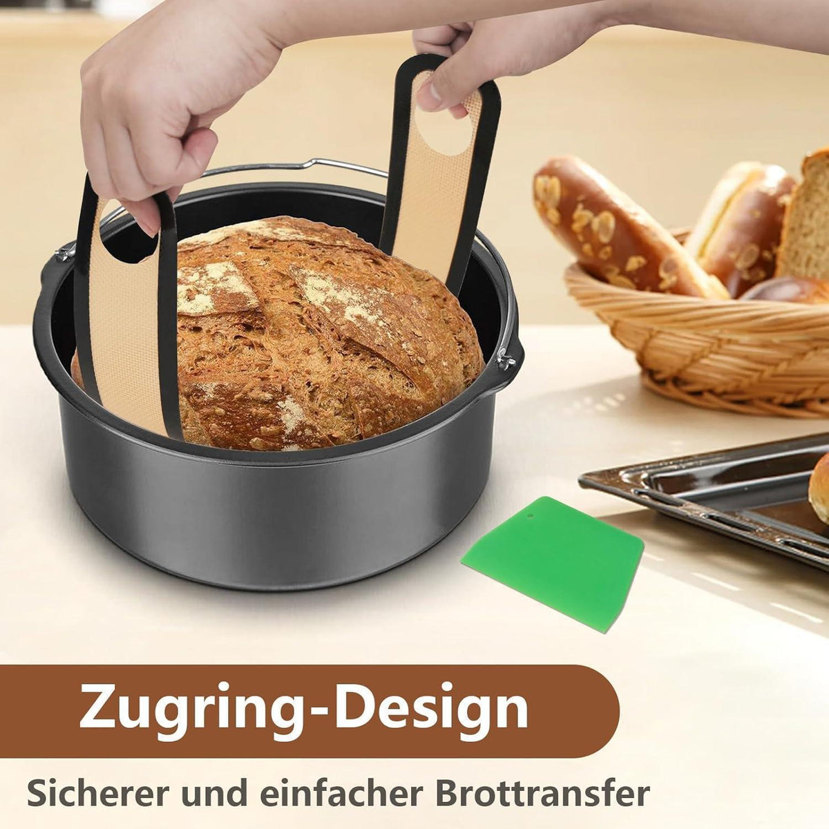 Silikon Backmatte für Dutch Oven mit Teigschneider