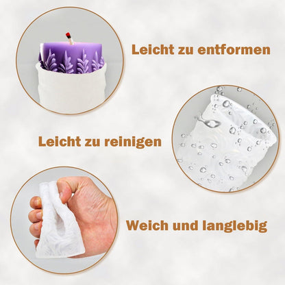 Kerzenformen Set 4er Silikon Blumen Zylinder Gießform DIY