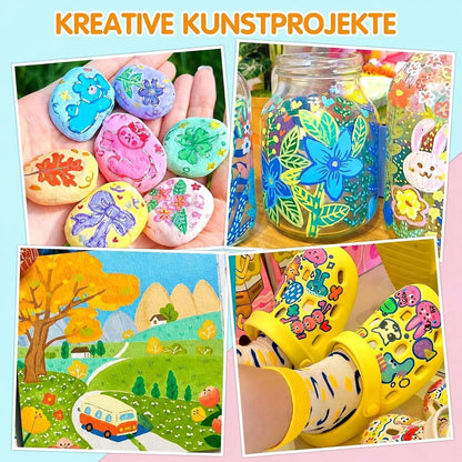 168 Acrylstifte Set Wasserfest für Stein, Holz & Co.