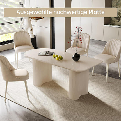 Weißer ovaler Esstisch 180cm – Modern & Platz für 6-8 Personen