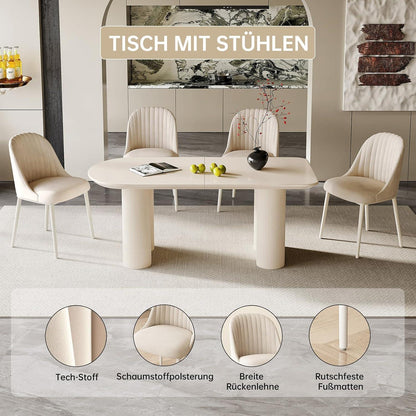 Weißer ovaler Esstisch 180cm – Modern & Platz für 6-8 Personen