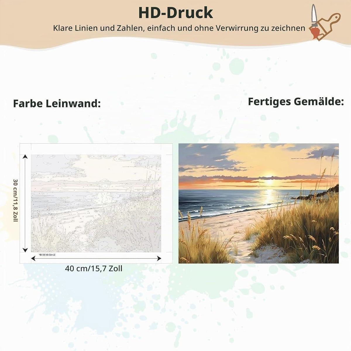 Malen nach Zahlen Landschaft mit Rahmen – DIY Ölgemälde Set