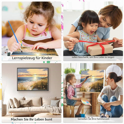 Malen nach Zahlen Landschaft mit Rahmen – DIY Ölgemälde Set