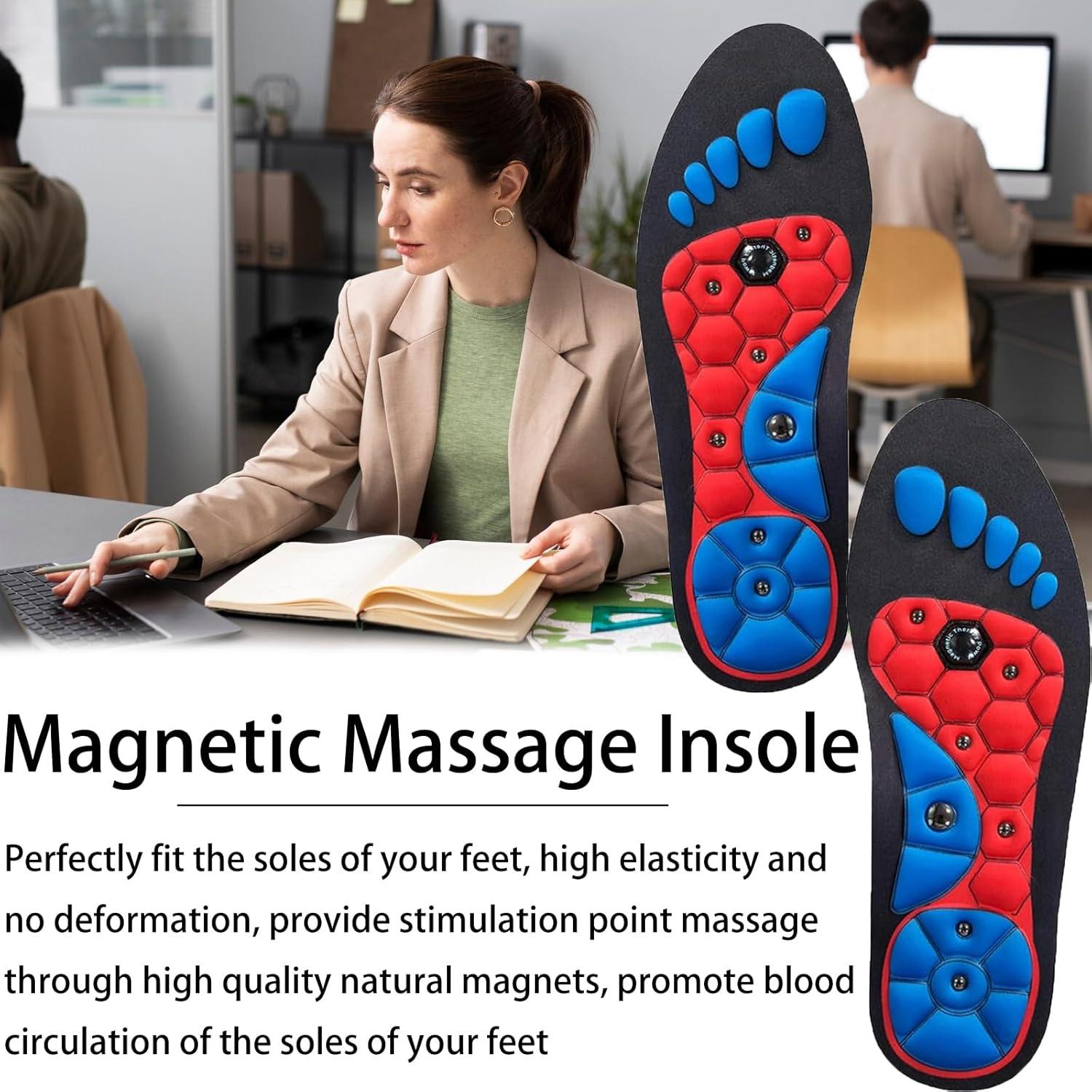 Magnetische Einlegesohlen Akupressur Reflexologie Fußmassage Gel - Gr. 44-47