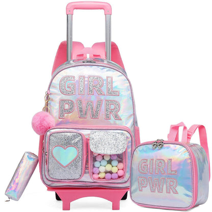 Kinder Trolley Rucksack Set Rosa – 3in1 Schule & Reise