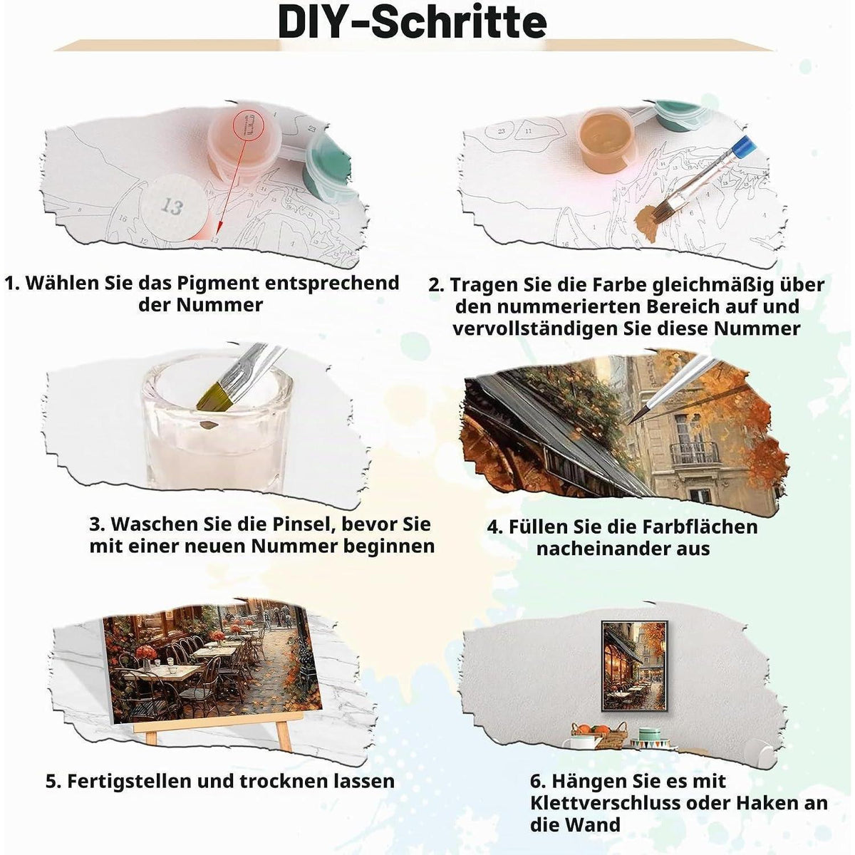 Malen nach Zahlen Erwachsene mit Rahmen – Curry 30x40cm