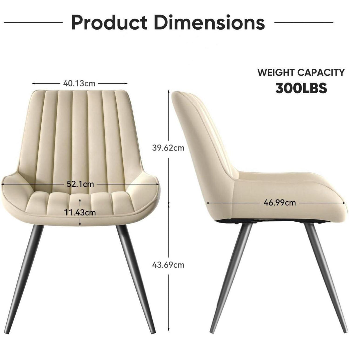 Esszimmerstühle 6er Set | Beige Polsterstühle mit Sitzkissen