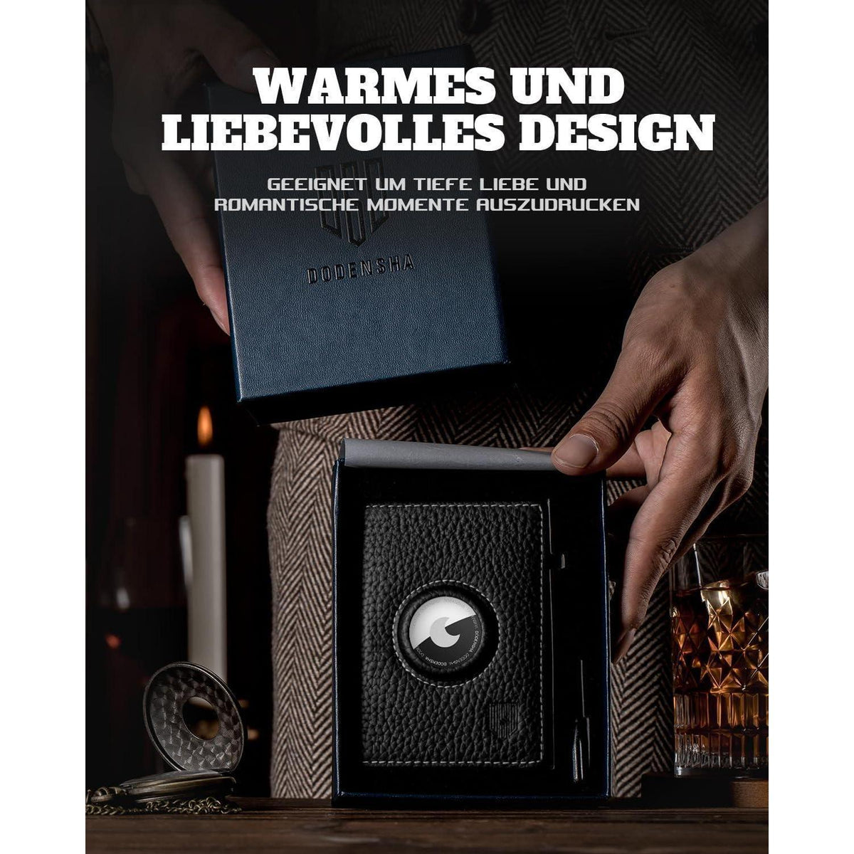 Herren Geldbörse mit AirTag Fach & RFID Schutz Schwarz