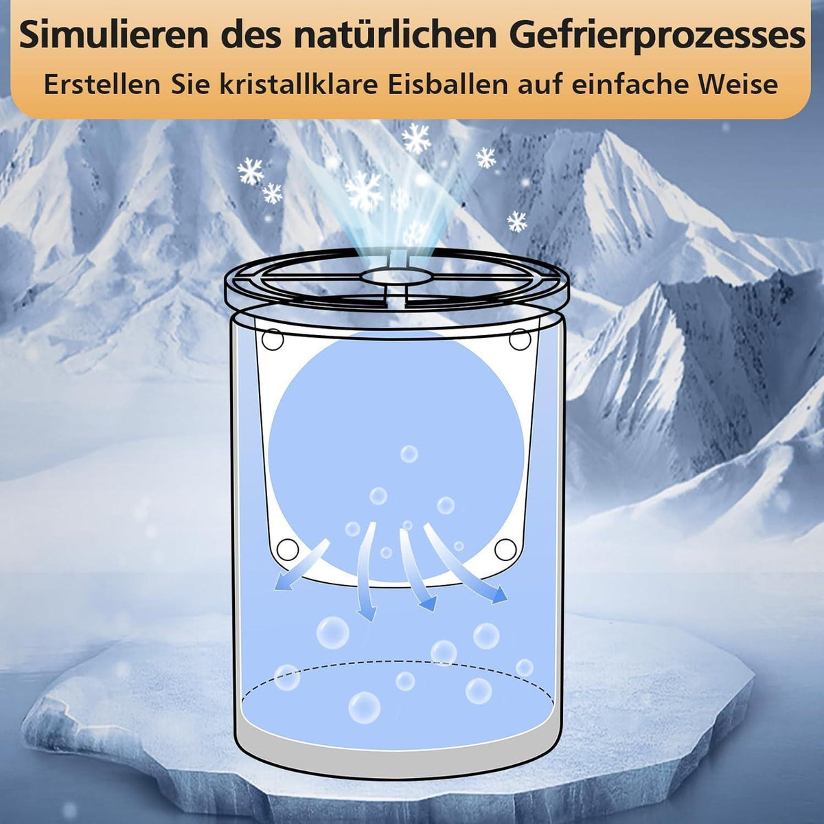 Eiswürfelbereiter Edelstahl - Kristallklare Eiskugeln (8er Pack)