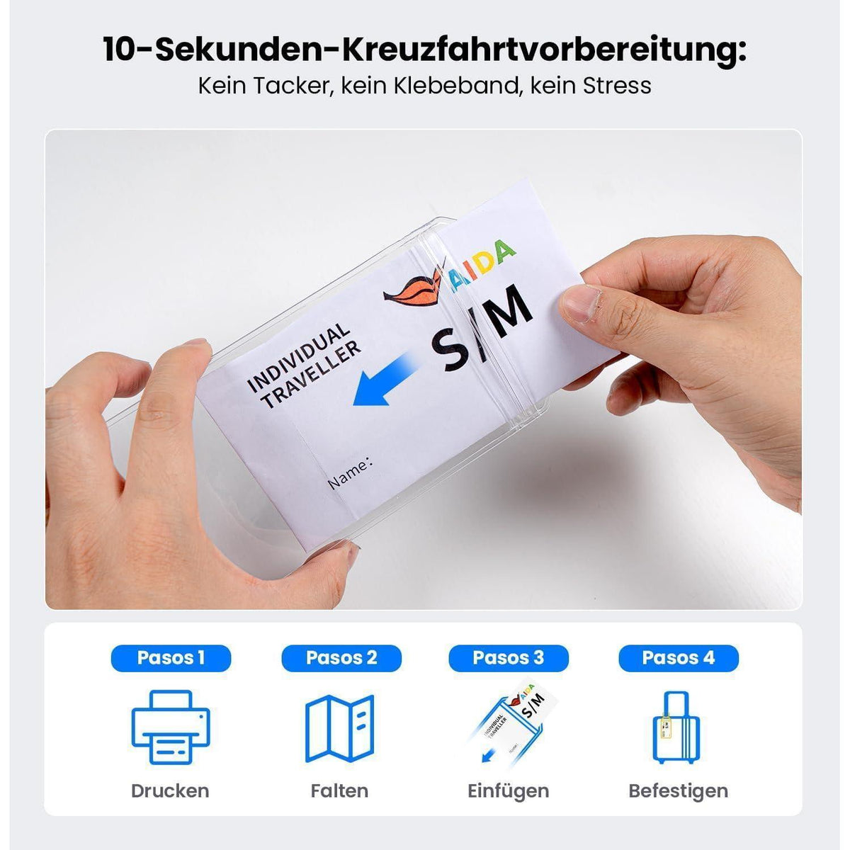 6er-Pack Kofferanhänger für Kreuzfahrt – Wasserfest & Robust