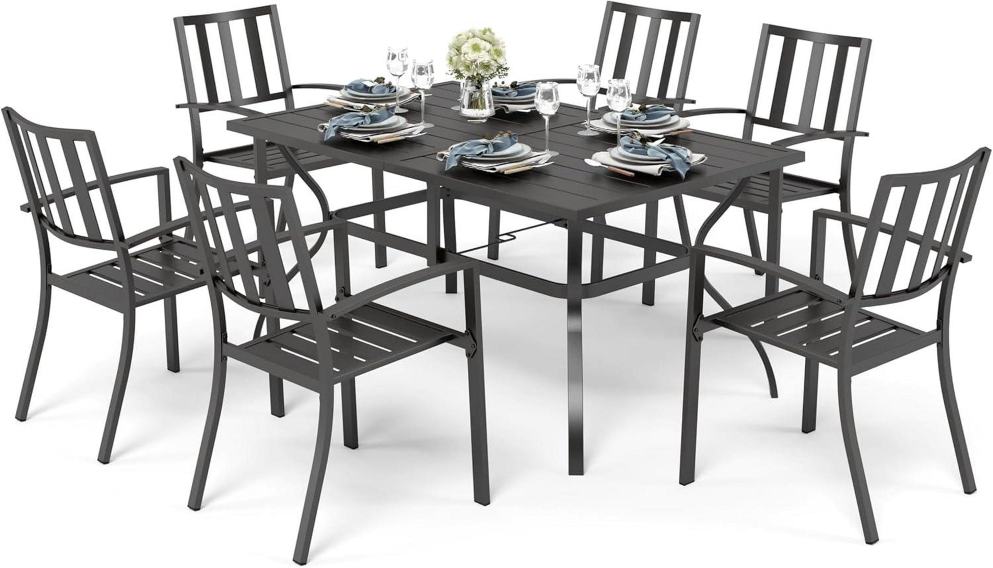 Gartenmöbel Set Wetterfest 6 Personen mit Tisch und Stühle