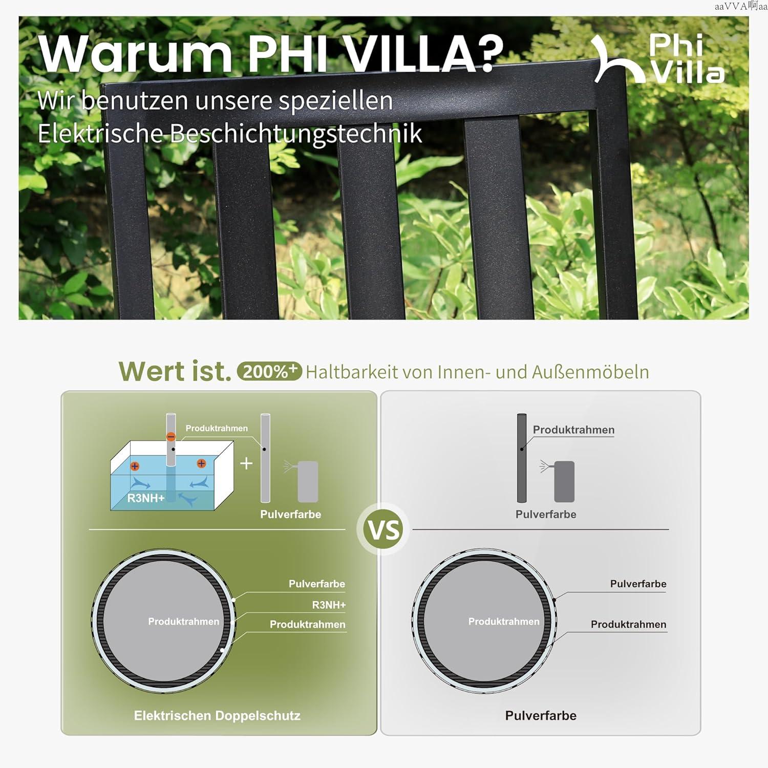 Gartenmöbel Set Wetterfest 6 Personen mit Tisch und Stühle