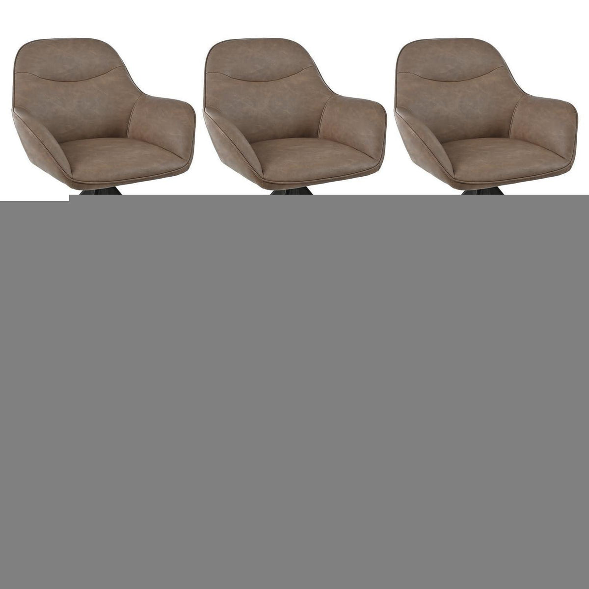 Drehbarer Esszimmerstuhl 6er Set Dunkelbraun mit Armlehne