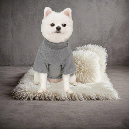 2er/3er Fleece Hundepullover – Warmer Rollkragen Sweater für kleine Hunde (Grau, Grün, Blau, S)